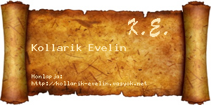 Kollarik Evelin névjegykártya